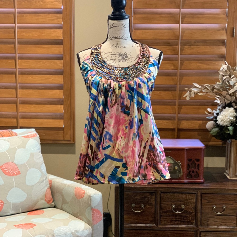 Floral silk blouse NWT